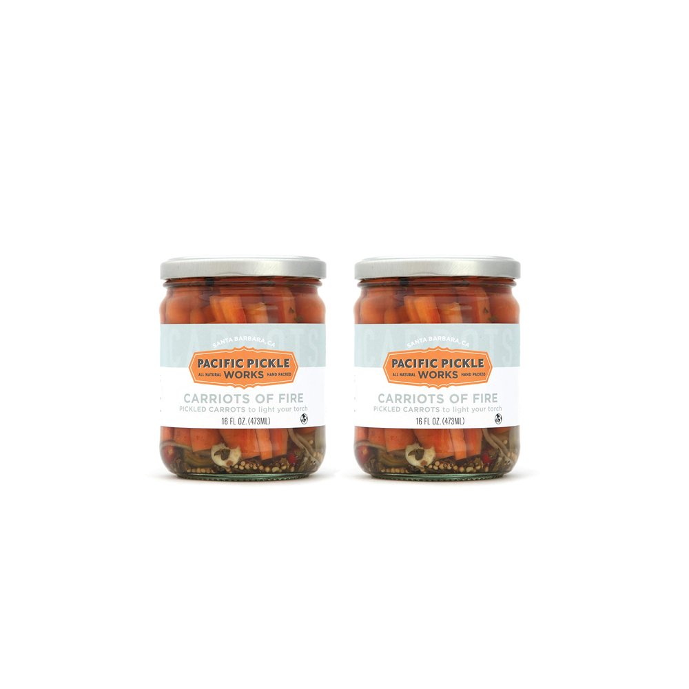 Carriots of Fire - Spicy Pickled Carrot Sticks with Jalapeo - Gourmet Carrots for Snacking - non-GMO, Kosher, Gluten-Free 16 oz (2-pack)