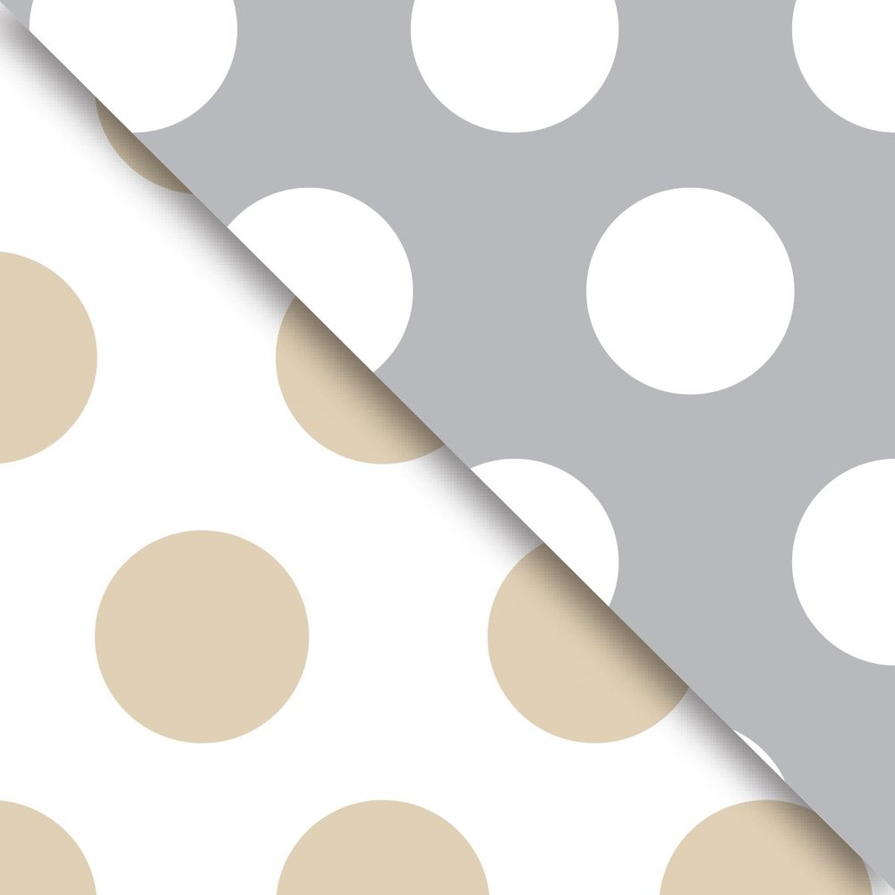Jillson Roberts 6-Count Jumbo Rolls Double-Sided Gift Wrap, Gold and Silver Dots