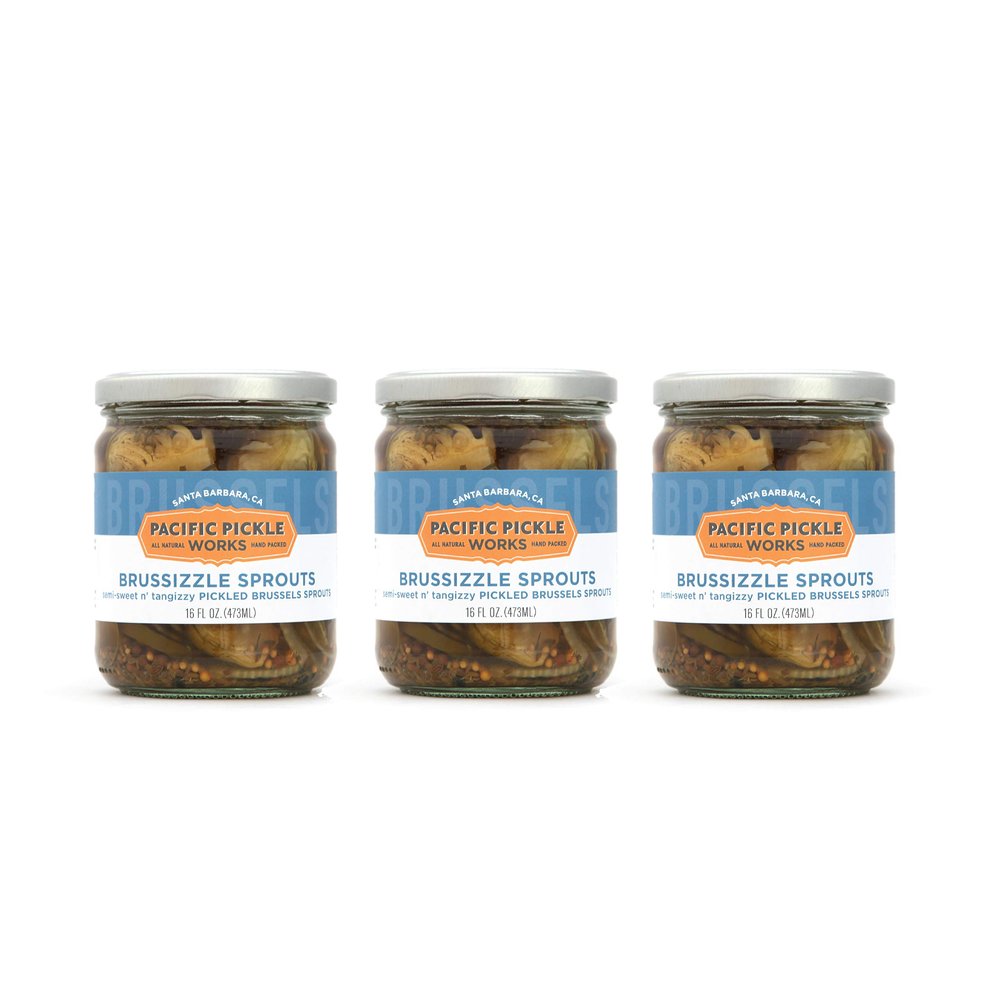 Brussizzle Sprouts (3-pack) - Semi-sweet pickled Brussels sprouts wedges 16oz