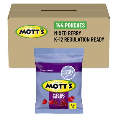 Mott's Mixed Berry Fruit Snacks, 1.6 Oz, 144 Count