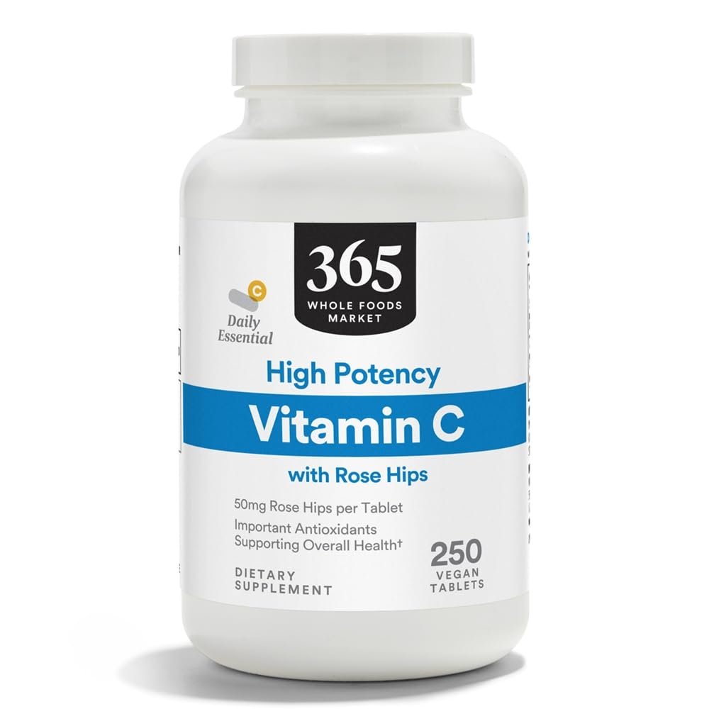 365 by Whole Foods Market, High Potency Vitamin C with Rose Hips, Vegan, 250 Tablets