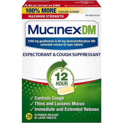 Mucinex DM Expectorant & Cough Suppressant Extended-Release Bi-Layer Tablets Maximum Strength - 28 ct, Pack of 3