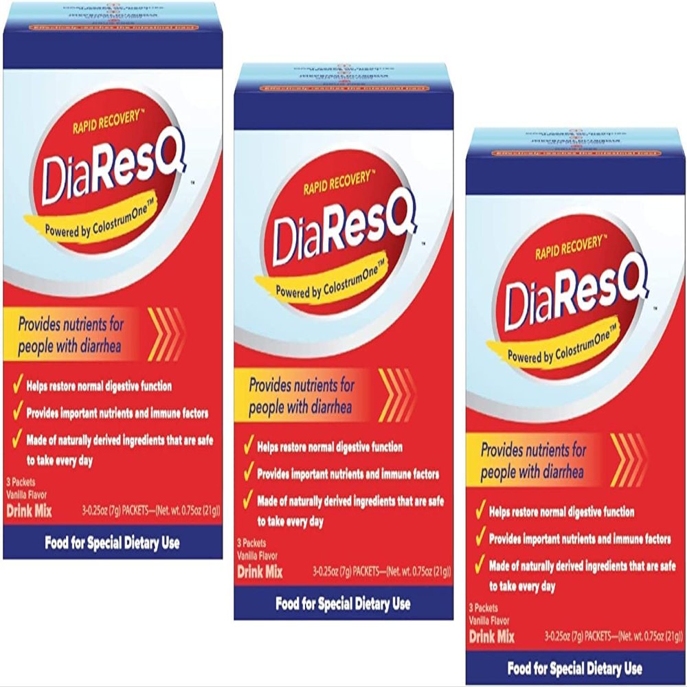 DiaResQ Rapid Recovery Diarrhea Relief - 3 Packets, Pack of 3