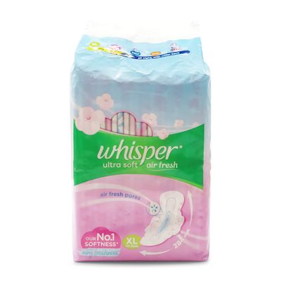 Whisper Ultra Soft 2X Softer Sanitary Pads - 50 Count Extra Large (XL)