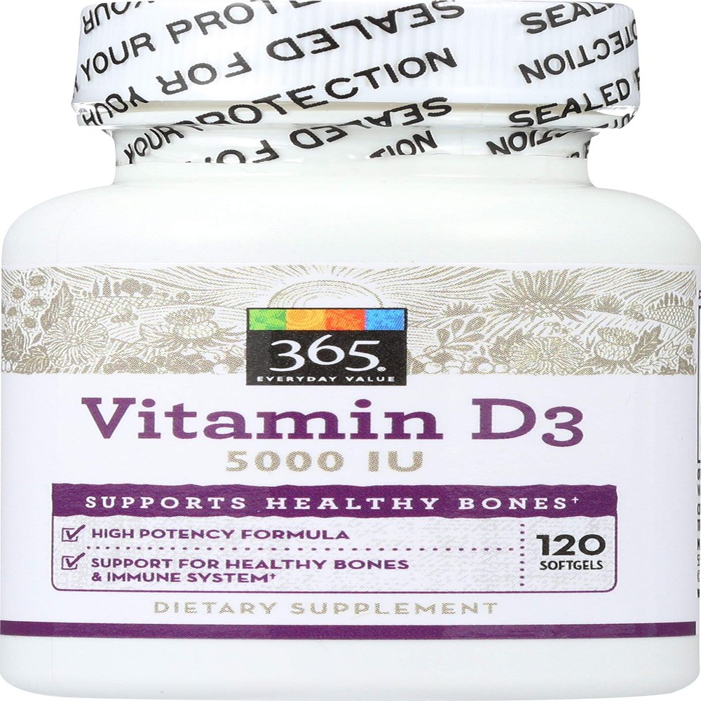 365 by Whole Foods Market, Vitamin D3 5000 IU, 120 ct