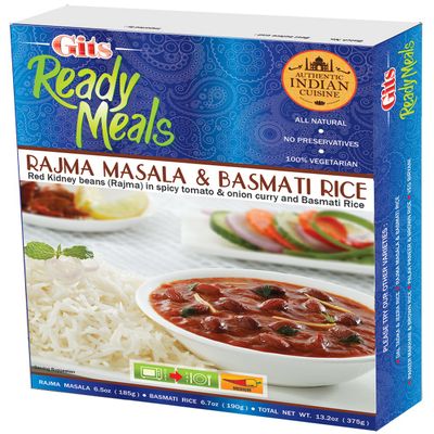 Gits Indian Entree Rajma (Red Beans) Masala & Basmati Rice - Ready Meals (Kidney Beans & Basmati Rice) (Pack of 24)