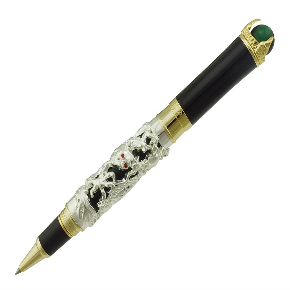 Jinhao Rollerball Pen, Luxury Sliver Dragon Play Pearl Gift Pen
