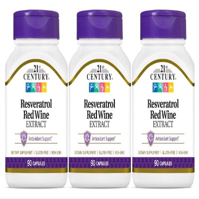 21st Century Resveratrol Red Wine Extract Capsules - 90 ct, Pack of 3