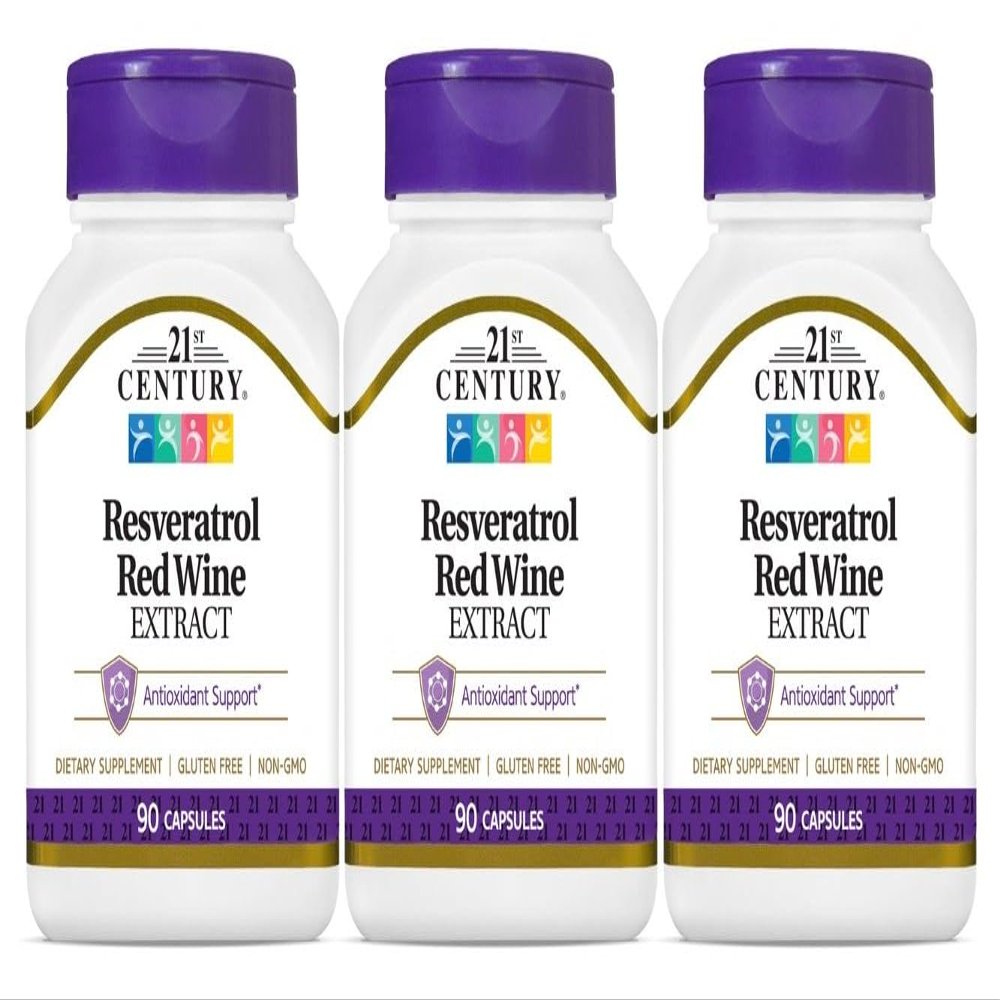 21st Century Resveratrol Red Wine Extract Capsules - 90 ct, Pack of 3