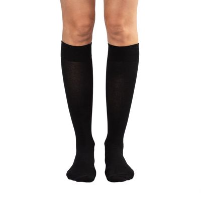 Dr. Comfort Women's Casual Compression Sock 1015 mmHg Gentle Support, Knee High, Made with Soft, Breathable Cotton - X-Large, Black