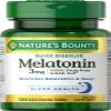 Nature's Bounty Melatonin, Promotes Relaxation & Sleep, 100% Drug Free Sleep Aid, 3 mg, 120 Quick Dissolve Tablets view 1