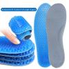 1Pair Long 9.8in Blue Silicone Gel Reusable Honeycomb Full Length Non Slip Comfort Sports Insole Air Cushion Damping Shoe Pad Cushion Shoe Inserts for Women (Small) view 2