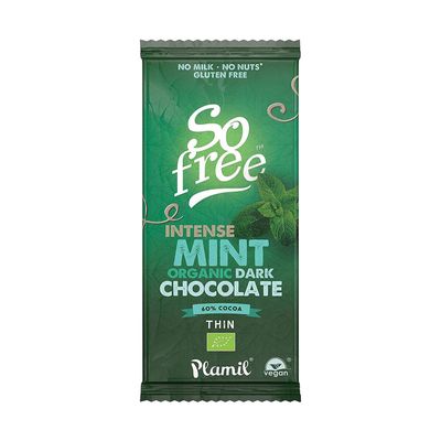 3 x Plamil Organic Intense Mint So Free Chocolate Bar 2.82 oz