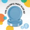 Exquisite Party Solids Light Blue Plastic Plates For Party Supplies 10" Light Blue Disposable Plates Heavy Duty 50 Pcs Plastic Dinnerware Sets Heavy Duty 350 GSM Disposable Dinnerware Set view 2