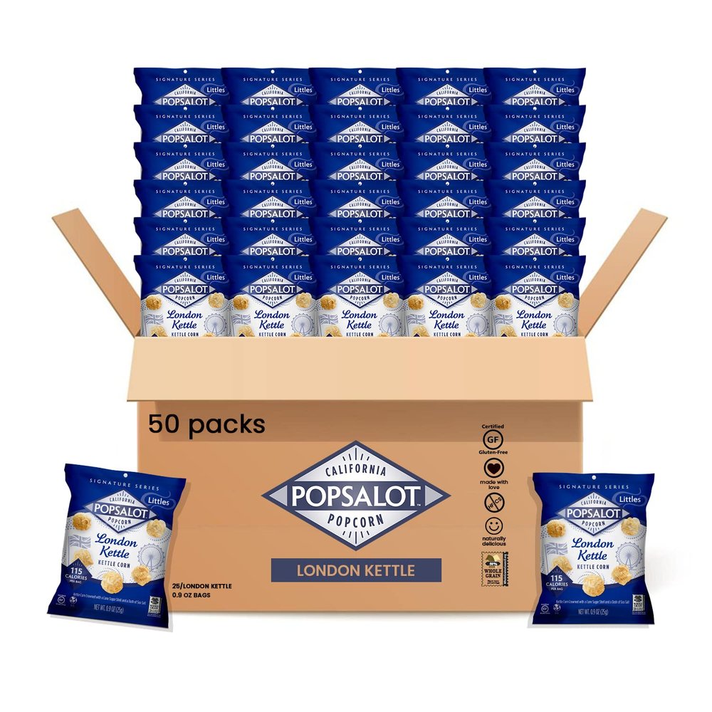 Popsalot-Gourmet Popcorn | Oven-Baked | Gluten-Free | Air-Popped | Flavored Popcorn Gourmet | Popcorn Snack Packs | Pop-Corn Snack Ready to Eat in Every Movement (London Kettle Corn)