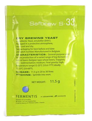 Fermentis HOZQ8-125 Safbrew S-33 (11.5 g Pack)