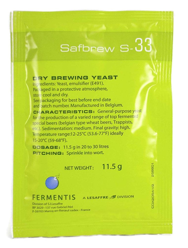 Fermentis HOZQ8-125 Safbrew S-33 (11.5 g Pack)