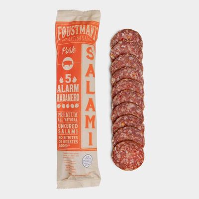 Foustman's Salami Pork 5 Alarm Habanero Artisanal, Nitrate-Free, Naturally Cured, Gluten-Free, Dairy-Free, 8 Oz Sticks
