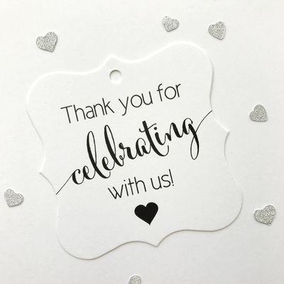 Thank You for Celebrating with Us Wedding Favor Tags (FS-362-WT)