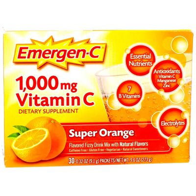 Alacer Emergen-c 1000 Mg Vitamin C - Super Orange - 30 Packet