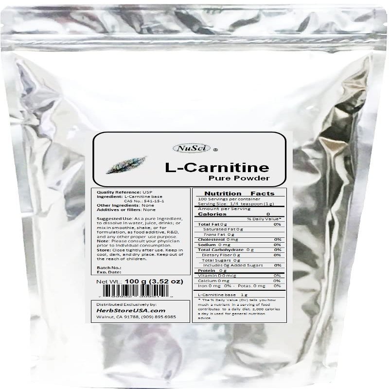 NuSci L-Carnitine Pure Powder Energy (100g (3.52 oz))