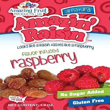 Amazin' Raisin Raspberry Flavor Infused Raisins 1.3-ounce Bag (Case of 50)