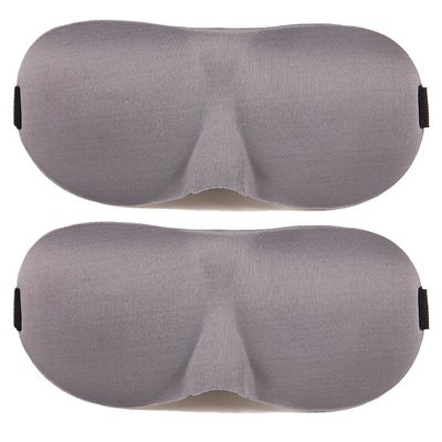 2 Pack Magik Travel 3D Eye Mask Sleep Soft Padded Shade Cover Rest Relax Sleeping Blindfold (Gray)