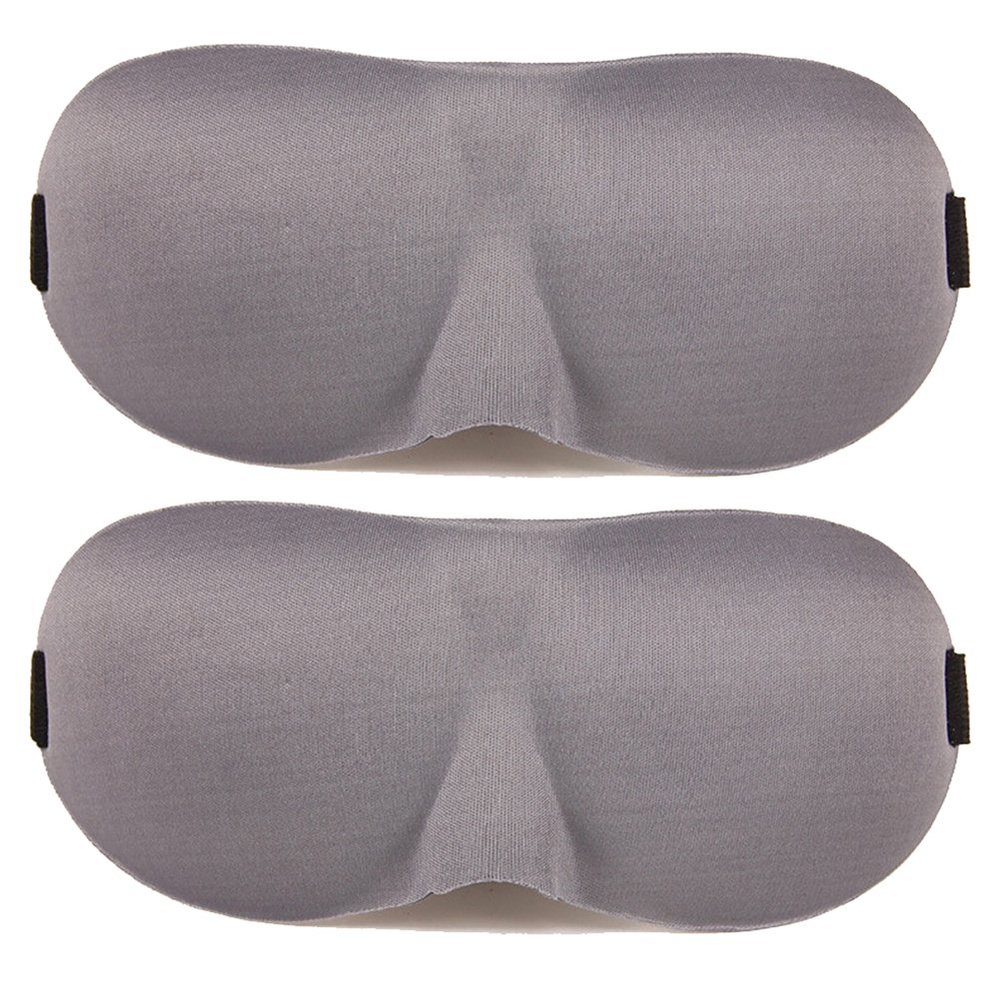 2 Pack Magik Travel 3D Eye Mask Sleep Soft Padded Shade Cover Rest Relax Sleeping Blindfold (Gray)