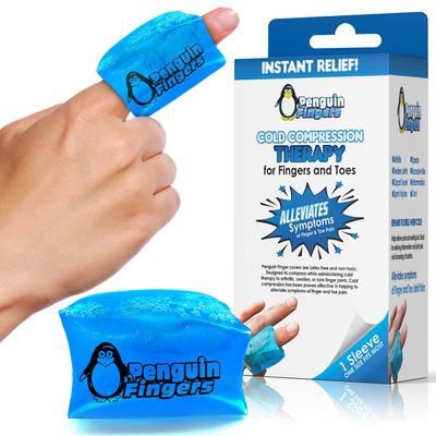 Finger Ice Pack, Finger and Toe Cold Gel Reusable Cryotherapy Compression Sleeve for Injuries, Arthritis, Tendonitis, Gout, or Sprains, No-Toxins and Latex Free.