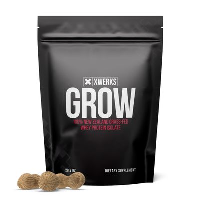 XWERKS Grow Whey Protein Powder, 25g Pure Isolate Protein from New Zealand Grass Fed Cows, Builds Strength and Speeds Recovery, Paleo and Keto Friendly, Soy and Gluten Free, Peanut Butter, 30 Servings