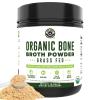16oz Organic Bone Broth Protein Powder from Grass Fed Beef - USDA Certified Organic, Single Ingredient, Rich in Collagen, Glucosamine, No Additives, Perfect for Carnivore, Paleo, and Keto Diets view 1