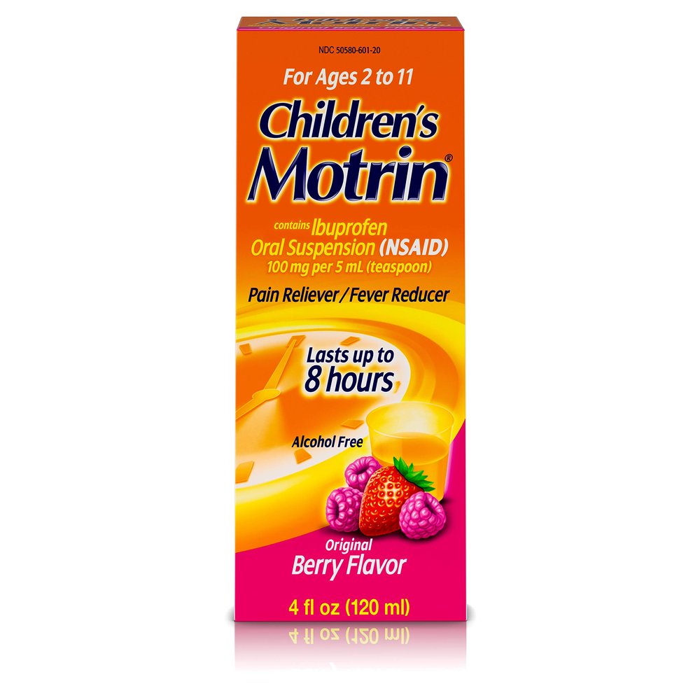 Motrin Children's Ibuprofen Oral Suspension Original Berry Flavor - 4 oz, Pack of 3