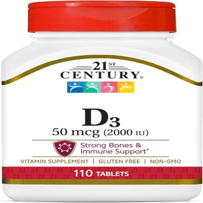 21st Century Vitamin D-2000 Tablets - 110 ct, Pack of 3