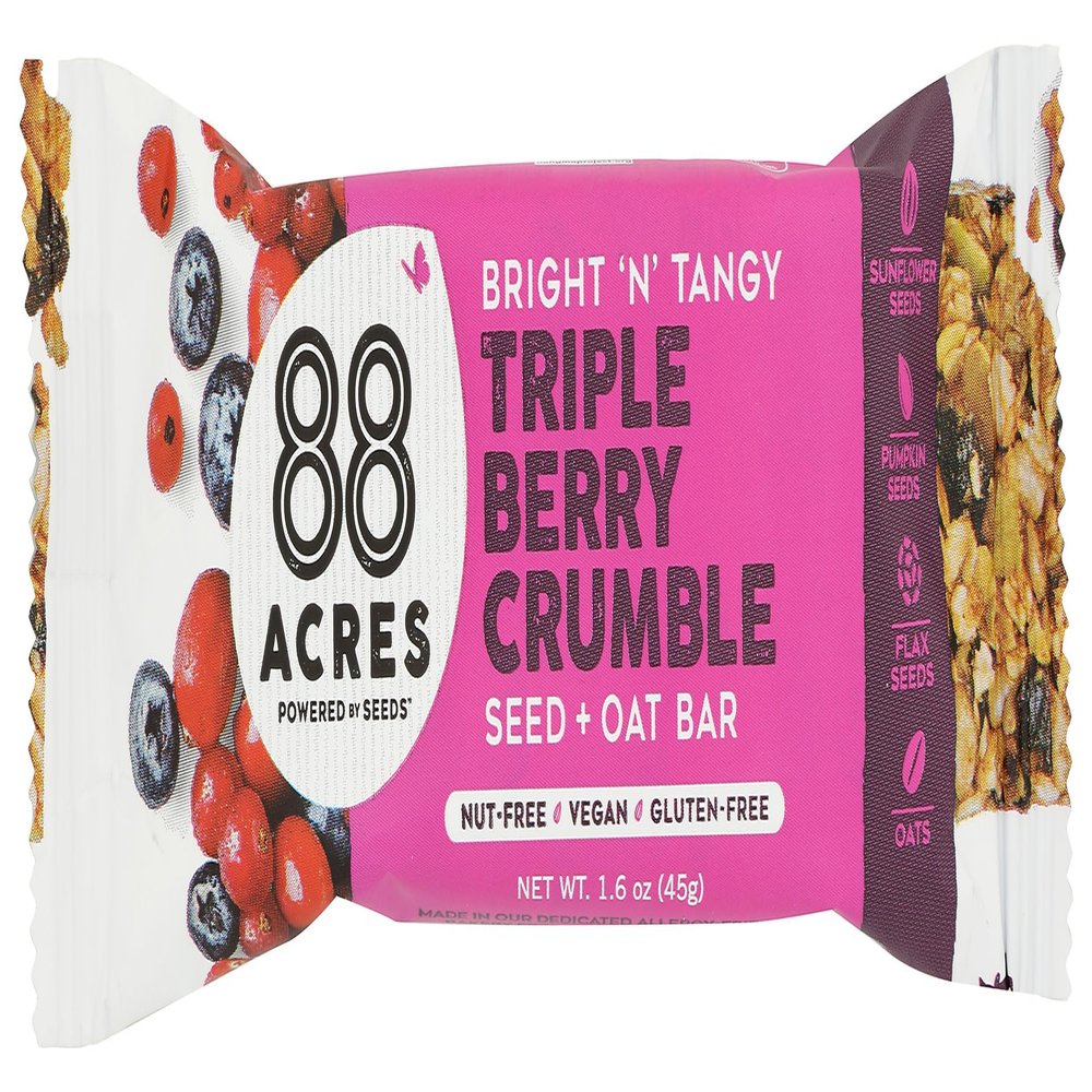 88 Acres, Triple Berry Blend Seed Bar, 1.6 Ounce