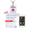 Divoti Deep Custom Laser Engraved Stainless Steel Medical Alert Necklace for Women, Sleek Tag Medical ID Necklace, Medical Pendant Tag w/Free Engraving -24/28" Twist Rope Chain -TP Magenta view 4
