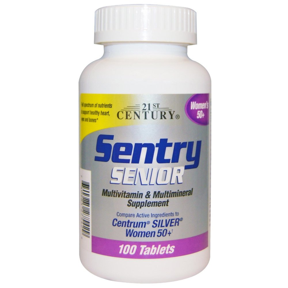 21st Century Sentry Senior Multivitamin & Multimineral Supplement Women's 50+ Tablets - 100 Tablets, Pack of 3