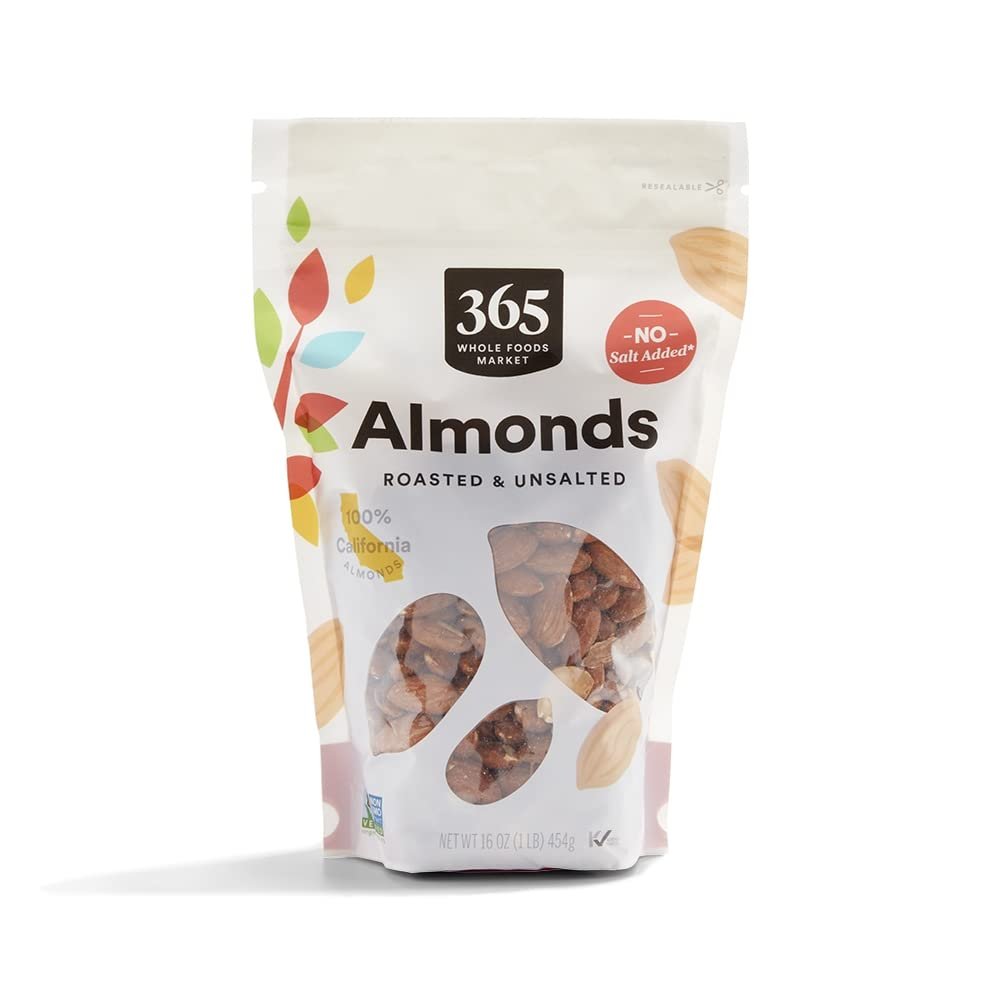 365 by Whole Foods Market, Roasted And Unsalted Almonds, 16 Ounce