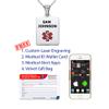 Divoti Deep Custom Laser Engraved Stainless Steel Medical Alert Necklace for Women, Sleek Tag Medical ID Necklace, Medical Pendant Tag w/Free Engraving -24/28" Twist Rope Chain -TP Red view 4