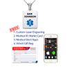 Divoti Deep Custom Laser Engraved Stainless Steel Medical Alert Necklace for Women, Sleek Tag Medical ID Necklace, Medical Pendant Tag w/Free Engraving -24/28" Twist Rope Chain -Light Blue view 4
