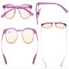 CessBlu Ladies Blue Light Filter Glasses Stylish Computer Eyeglasses for Women Reading(Purple-Red Frame)+1.5 view 4