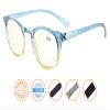 CessBlu Ladies Blue Light Filter Glasses Stylish Computer Eyeglasses for Women Reading(Blue-Yellow Frame)+2.25 view 2