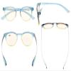 CessBlu Ladies Blue Light Filter Glasses Stylish Computer Eyeglasses for Women Reading(Blue-Yellow Frame)+2.25 view 4