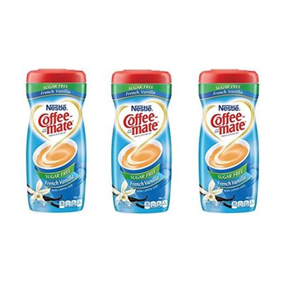 COFFEE-MATE French Vanilla Sugar Free Powder Coffee Creamer 10.2 oz. Canister (Pack of 3)