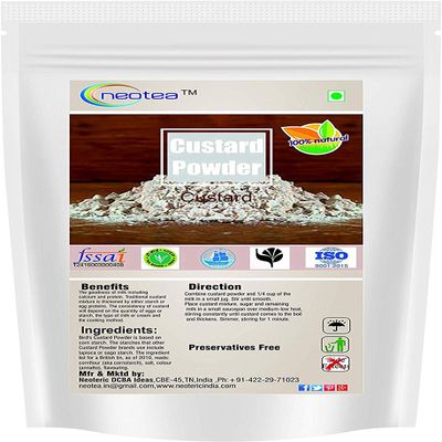 Neotea Custurd Powder, Vannila Flavor (Eggless/Vanilla Flavoured/Without Sugar for Cake/Ice Cream/Fruit Salad/Pudding/Milkshake)- 500g