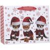 Jillson Roberts 4-Count Gift Bag & Tissue Paper, Kitty Christmas view 3