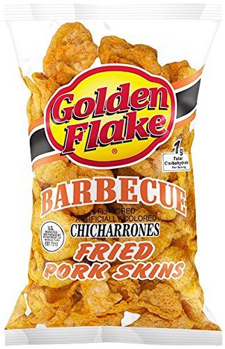 Golden Flake Snack Foods Barbecue Flavored Fried Pork Skins 3 oz. Bag (6 Bags)