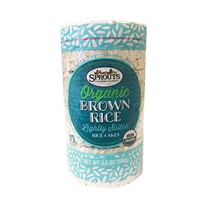 Sprouts Organic Brown Rice Cake Cracker 3.5oz, 2 Packs (Lightly Salted)