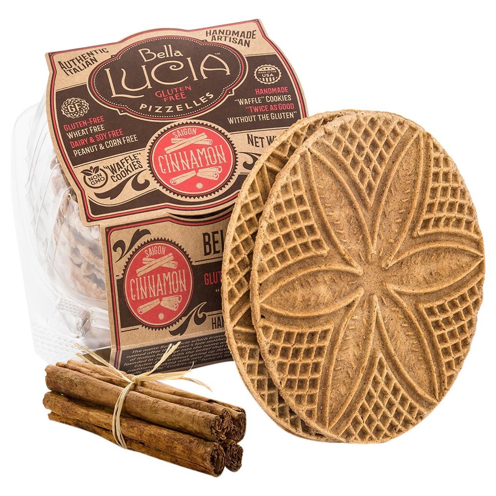 Bella Lucia Gluten Free Pizzelles, Cinnamon, 6 Ounce