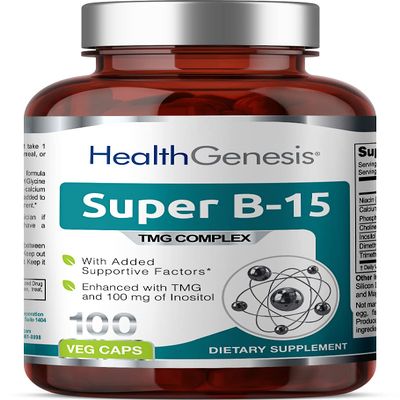 Super B-15 100 Vcaps - Niacin Calcium Choline Inositol DMG TMG - Supports Healthy Oxygen Energy Levels