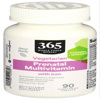 365 by Whole Foods Market, Prenatal Multivitamin with Iron, Vegetarian, 90 Count